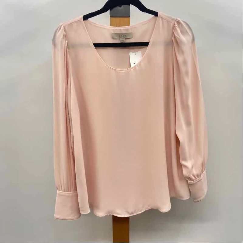 women's tops for those who want to show off their figure in a flattering wayLoft Women's Size S Blush Solid Long Sleeve Shirt