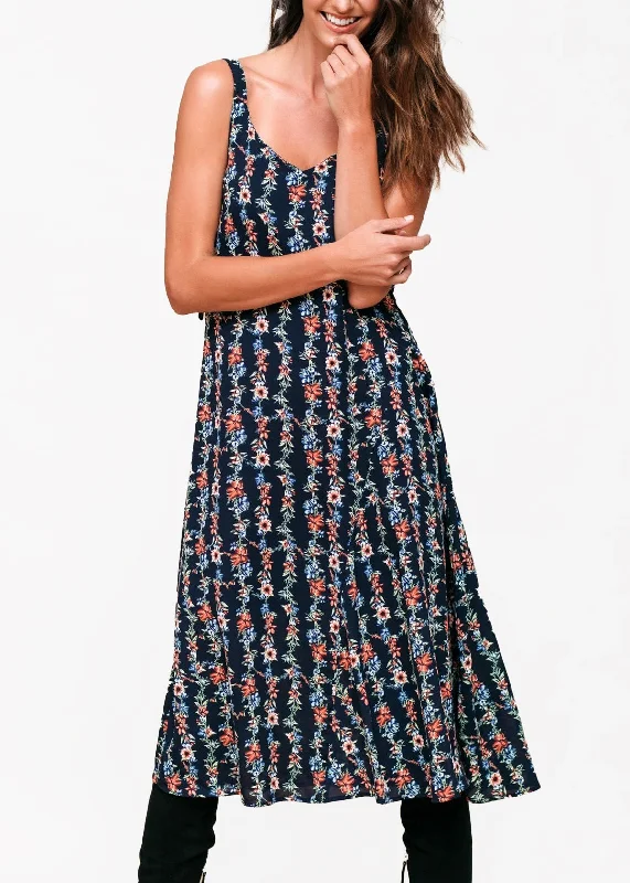 women's ruffle dressesFloral V-Neck Sleeveless Maxi Dress