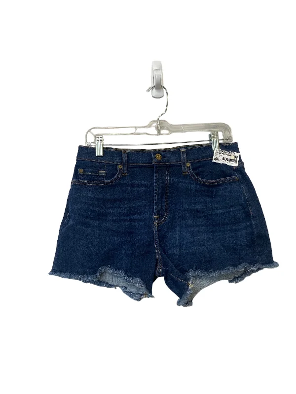 women's plus-size shortsShorts By 7 For All Mankind In Blue Denim, Size: 30