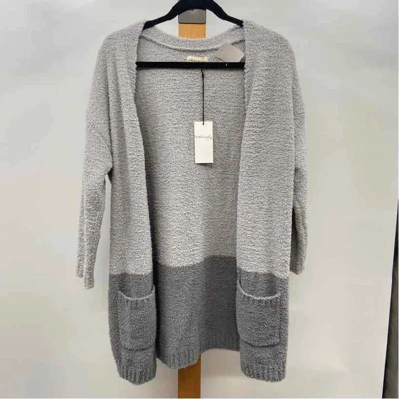 women's tops for layeringThread & Supply Women's Size One Size Gray Fuzzy Cardigan