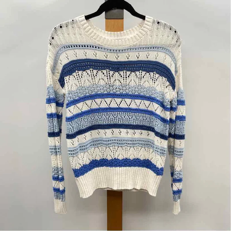 women's tops for those who believe in expressing their individuality through fashionLoft Women's Size XS Blue Stripe Sweater