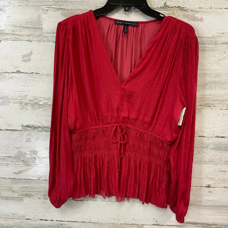 women's tops for those who want to add a touch of elegance and sophistication to their everyday wearBlouse Long Sleeve By White House Black Market In Red, Size: M