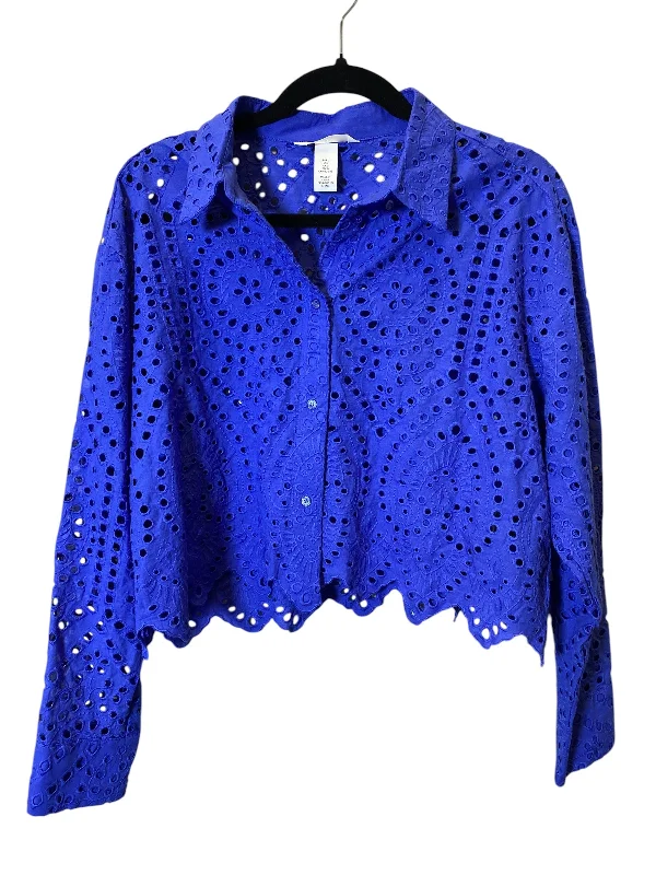 women's tops for layeringBlouse Long Sleeve By H&m In Blue, Size: L