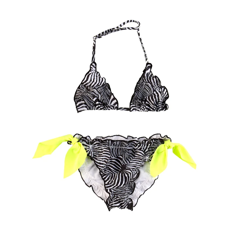 Cover-Up Female SwimwearGIRL'S FROU FROU BIKINI BLACK AND WHITE