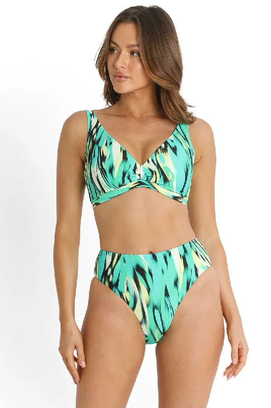 Striped Female SwimwearSunseeker Wilder E/F Minimiser Bra Green