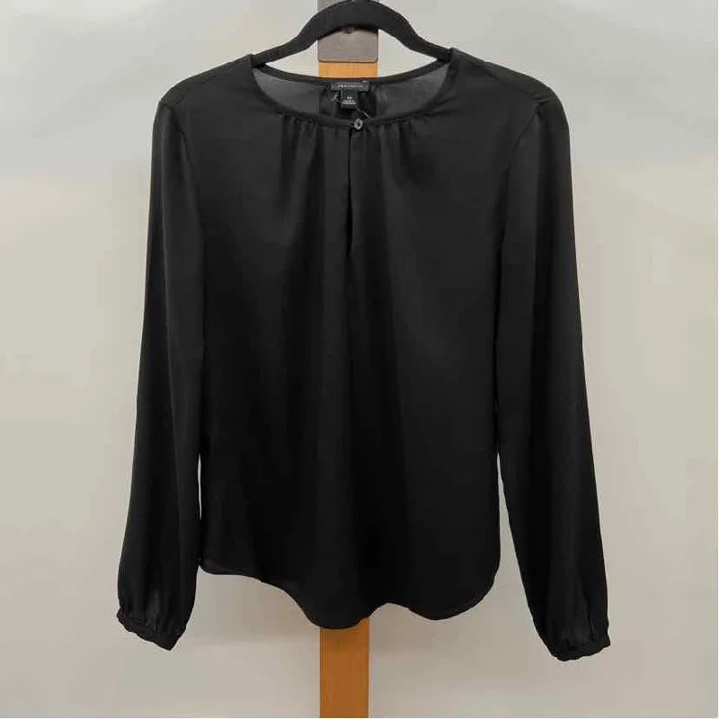 women's tops for those who want to make a bold fashion statement with their choice of topsAnn Taylor Women's Size XS Black Solid Long Sleeve Shirt