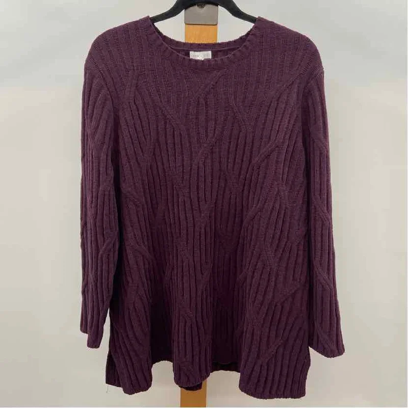 women's tops for picnics in the parkJJill Women's Size 2X Purple Textured Sweater