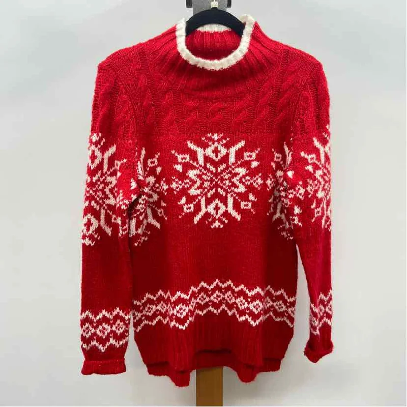 women's tops for fashion-conscious professionalsTalbots Women's Size SP Red Snow Sweater