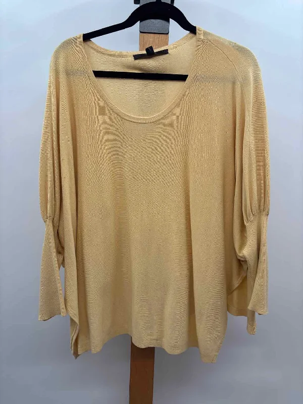 cozy women's tops for fall and winterFever Women's Size S Yellow Solid Long Sleeve Shirt