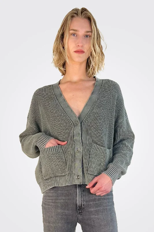 women's tops for cocktail partiesAlice Deep V Cardigan - Forest Night