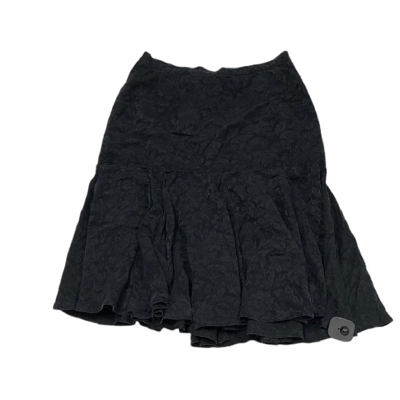 women's polyester skirtsBlack Skirt Midi silk, Size 12