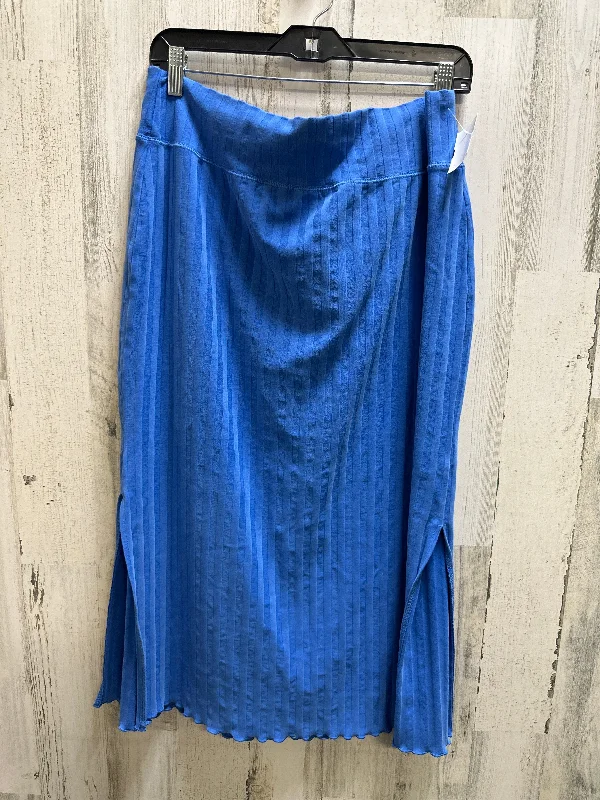 women's velvet wrap skirts for elegant eveningsBlue Skirt Midi Aerie, Size 14