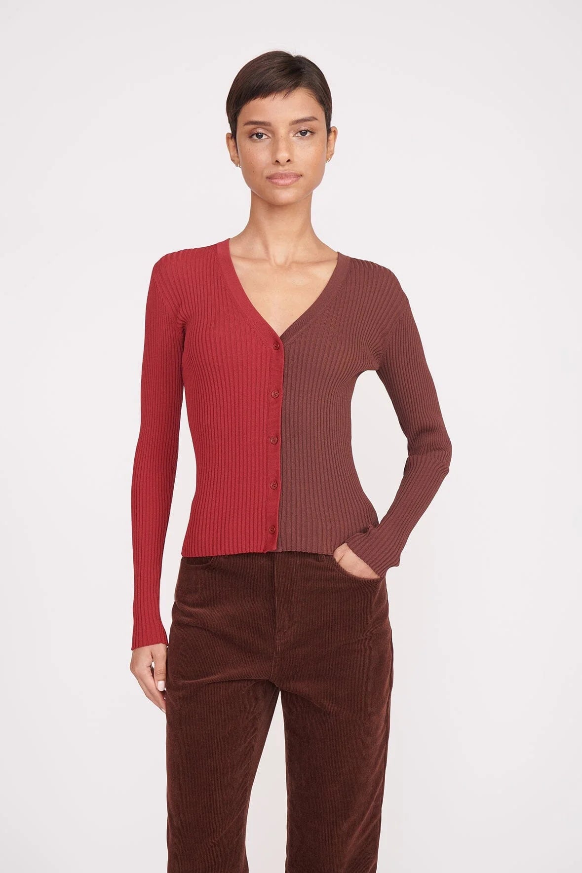 women's tops in solid colorsCargo Sweater - Syrah / Chocolate