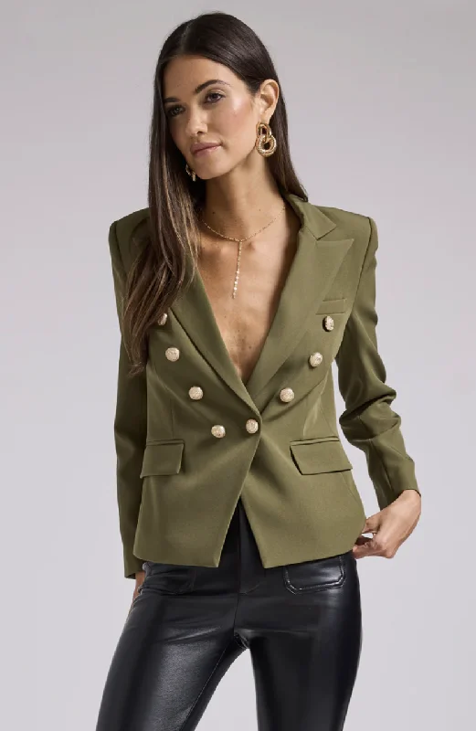 women's tops for those who refuse to compromise on styleDelilah Crepe Blazer - Olive