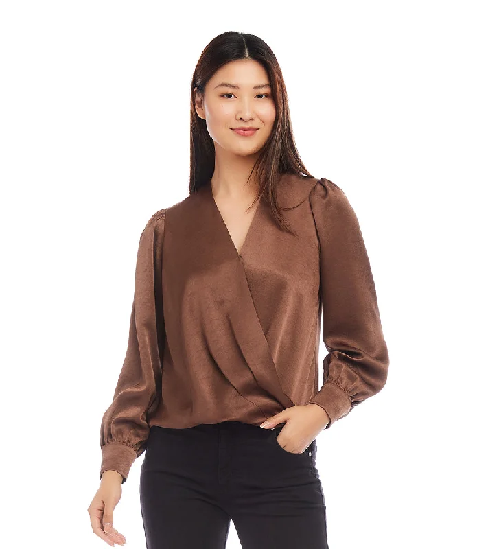 women's tops for those who want to wear pieces that are both comfortable and stylishDrape Front Satin Top