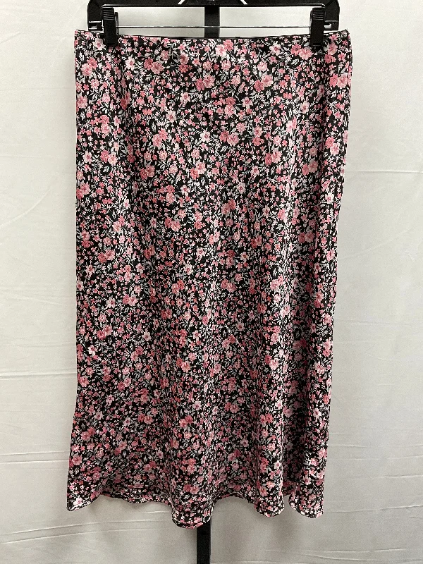 women's flowy skirtsFloral Print Skirt Maxi Mi Ami, Size L