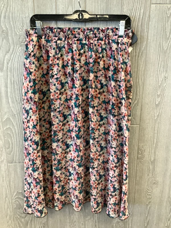 women's striped skirtsFloral Print Skirt Midi Disney Store, Size 8