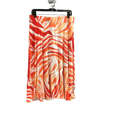 women's party skirtsOrange & White Skirt Designer Tommy Bahama, Size M