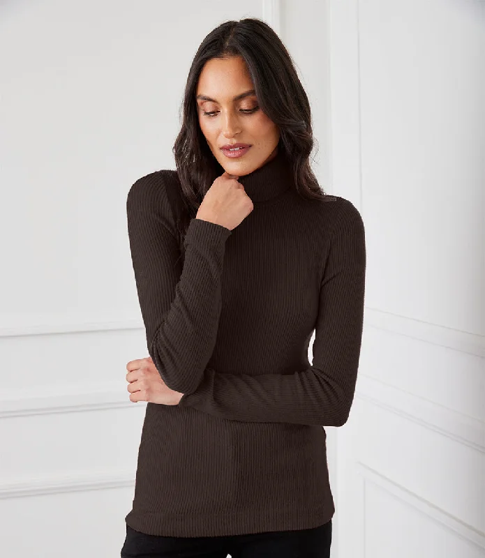 women's tops for those who want to create outfits that reflect their personal style and sense of fashionRibbed Turtleneck Top