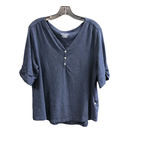 women's tops for gala dinnersTop Short Sleeve By Chicos In Blue, Size: Xl