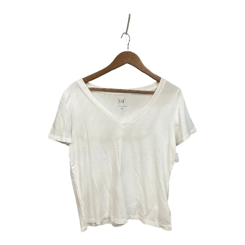 women's tops with unique designsTop Short Sleeve By Gap In White, Size: M