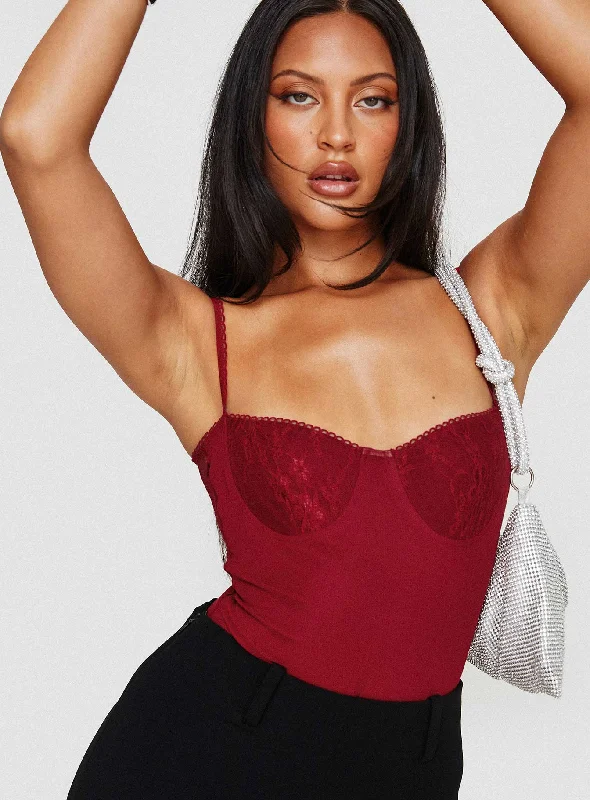 women's tops for layeringVerica Bodysuit Red