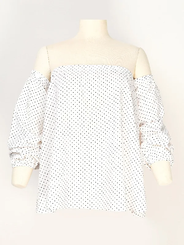 affordable women's topsPolka Dot Off Shoulder Top