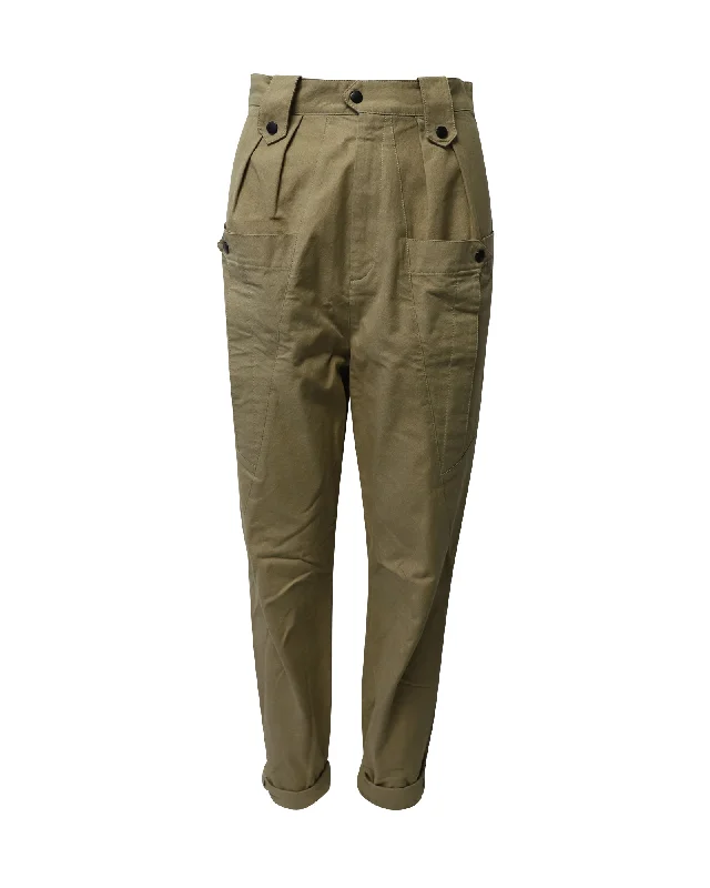 women's bridal pantsIsabel Marant Cargo Pants in Brown Cotton