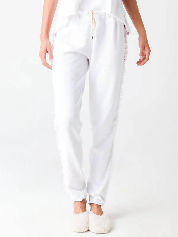 women's cotton pantsJo Sweatpant In White