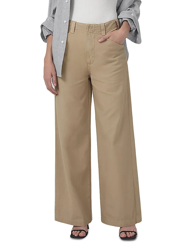 women's cargo pantsPaloma Womens High Rise Knit Wide Leg Pants