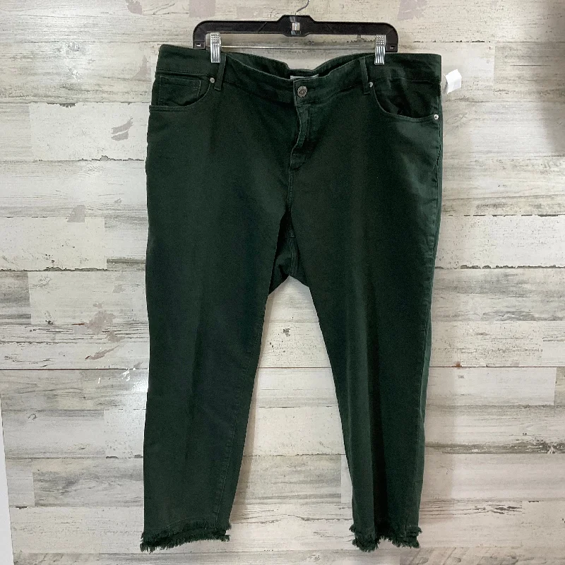 women's solid-color pantsPants Cropped By Loft In Green, Size: 22