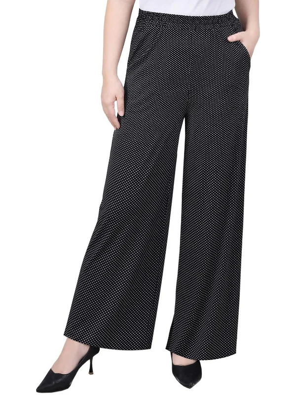 women's sophisticated pantsPetites Womens Woven Polyester Wide Leg Pants