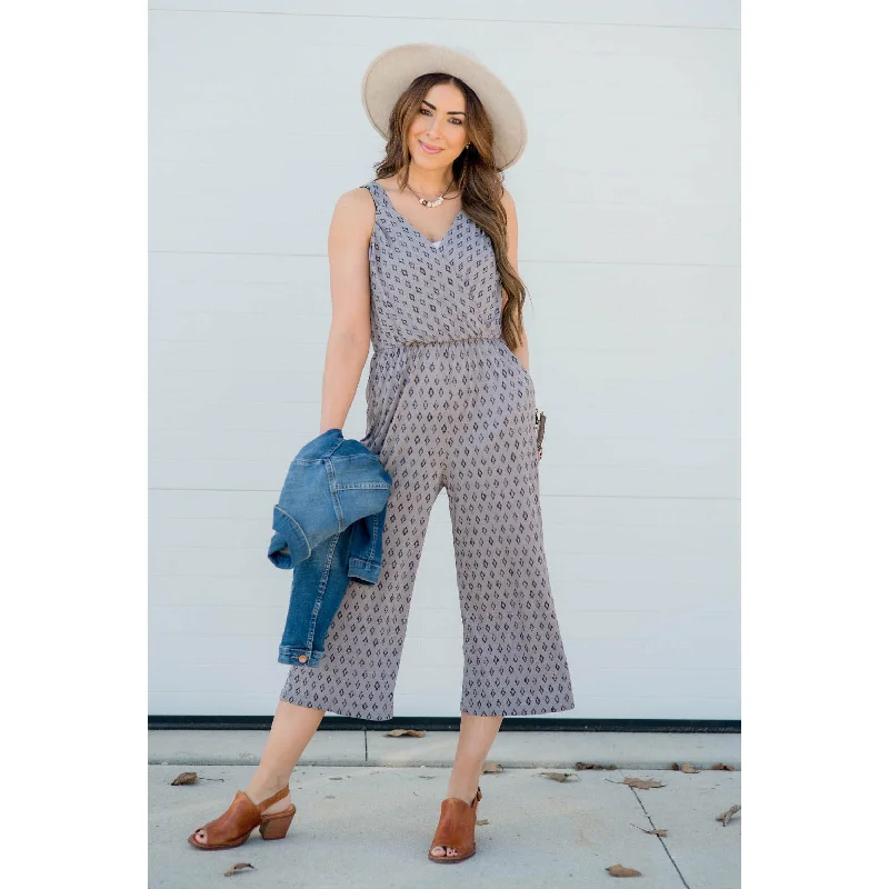 women's spaghetti strap dressesDiamond Pattern Jumpsuit