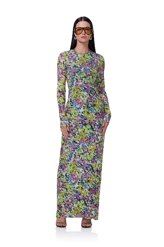 Floor-Length DressDidi Dress - Olive Blur Floral