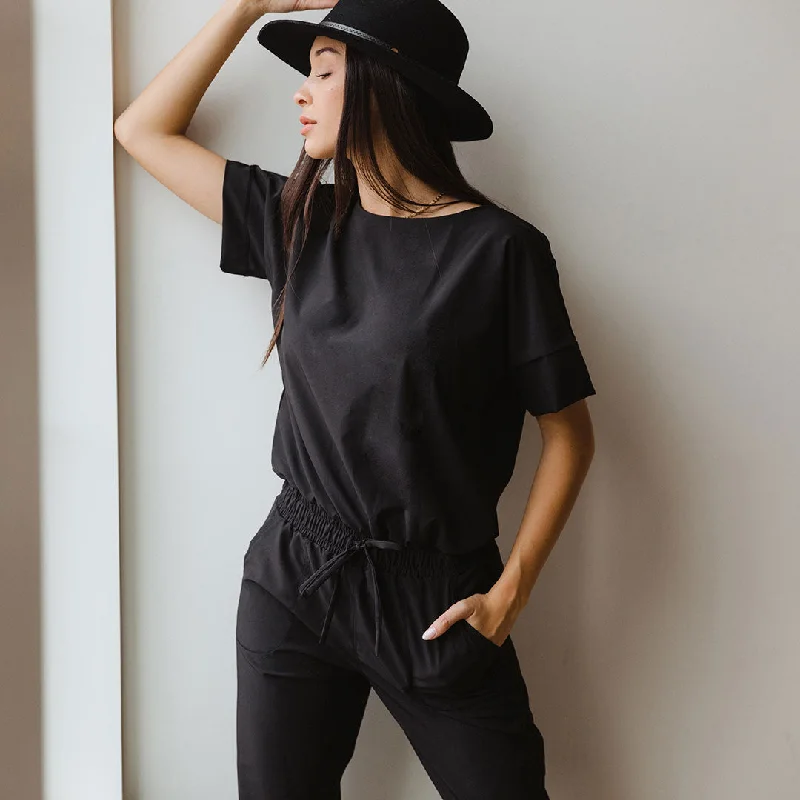 Crepe DressEveryday Jumpsuit, Black