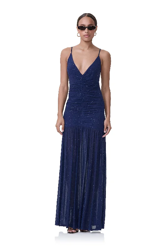 women's bow dressesHarlow Rhinestone Dress - Bright Navy