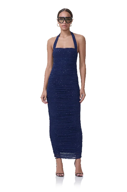 women's midi dressesIndina Rhinestone Dress - Bright Navy