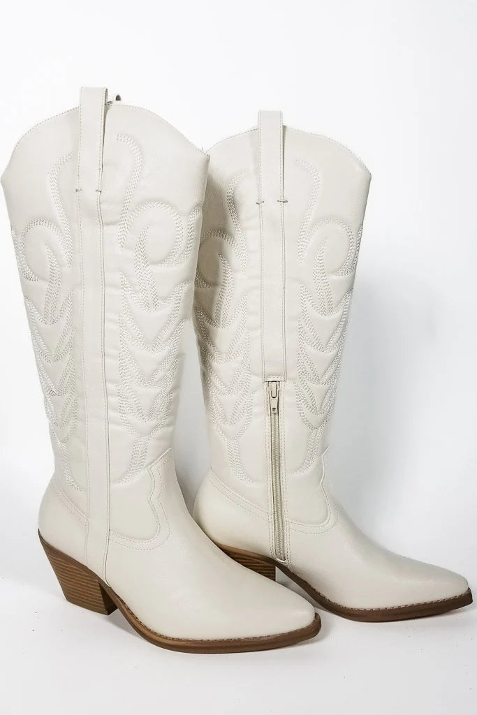 Backless DressMatisse Dixie Western Boots - Ivory