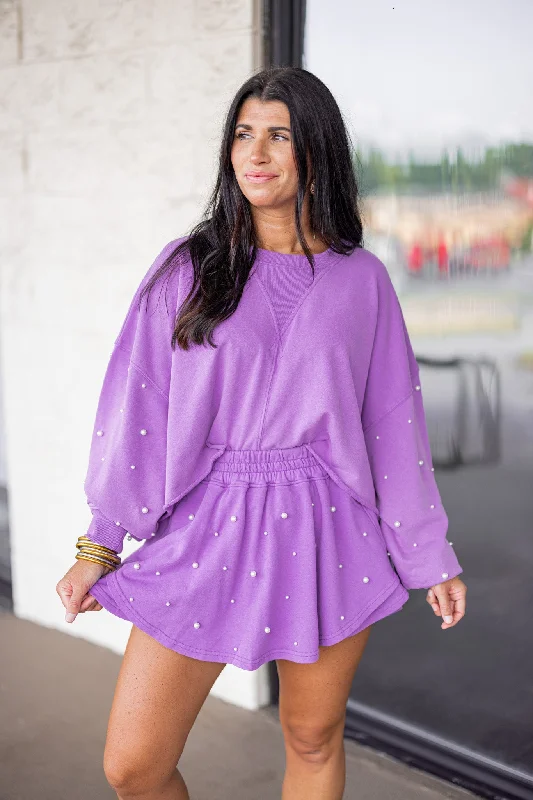 Ribbon DressPearl Dreaming Washed Purple Embellished Skort