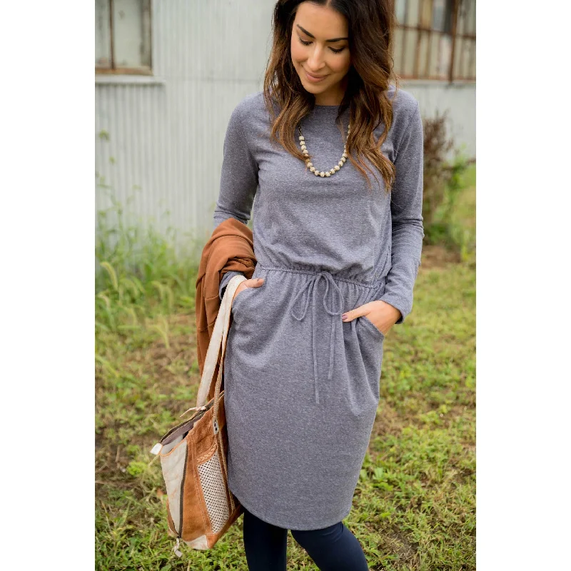 women's limited-edition dressesPocket Drawstring Sweatshirt Dress