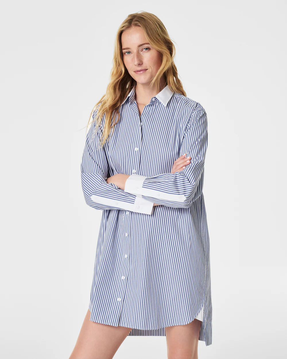 Denim DressSpanx The Best Poplin Striped Shirt Dress