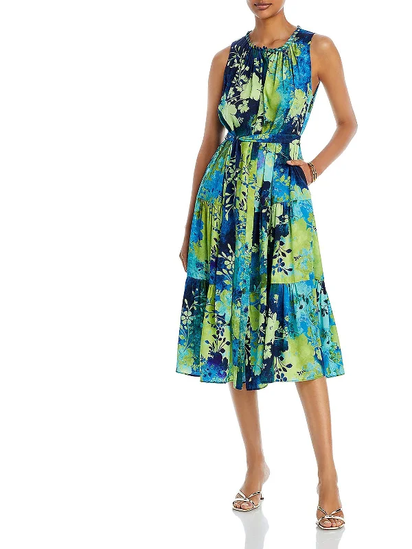 women's ethical fashion dressesNancy Womens Floral Print Midi Fit & Flare Dress