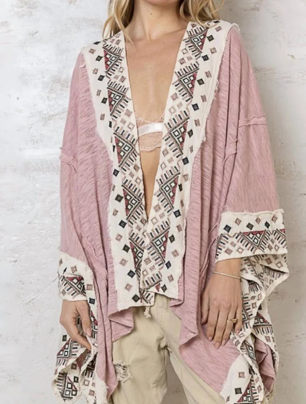 Quick-Dry Soft Knitted SweatersAmelia Kimono In Mauve