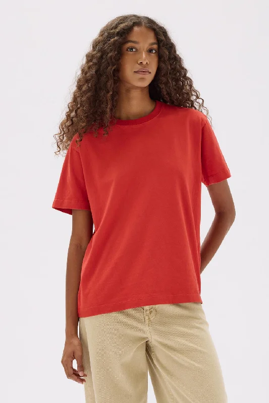 luxury women's topsAssembly Label - Womens Organic Base Tee, Papaya