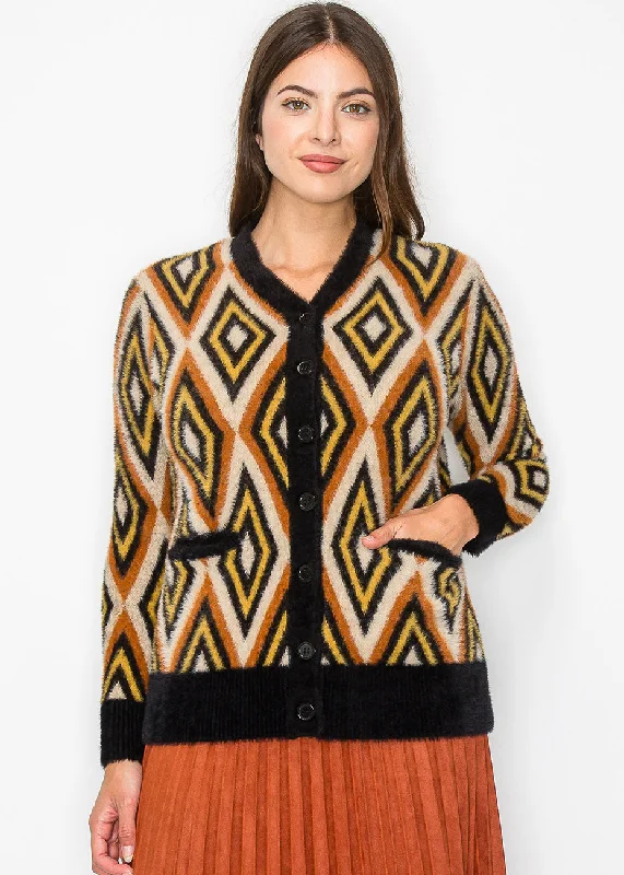 Cozy SweatersAutumn Vibes Geometric Cardigan