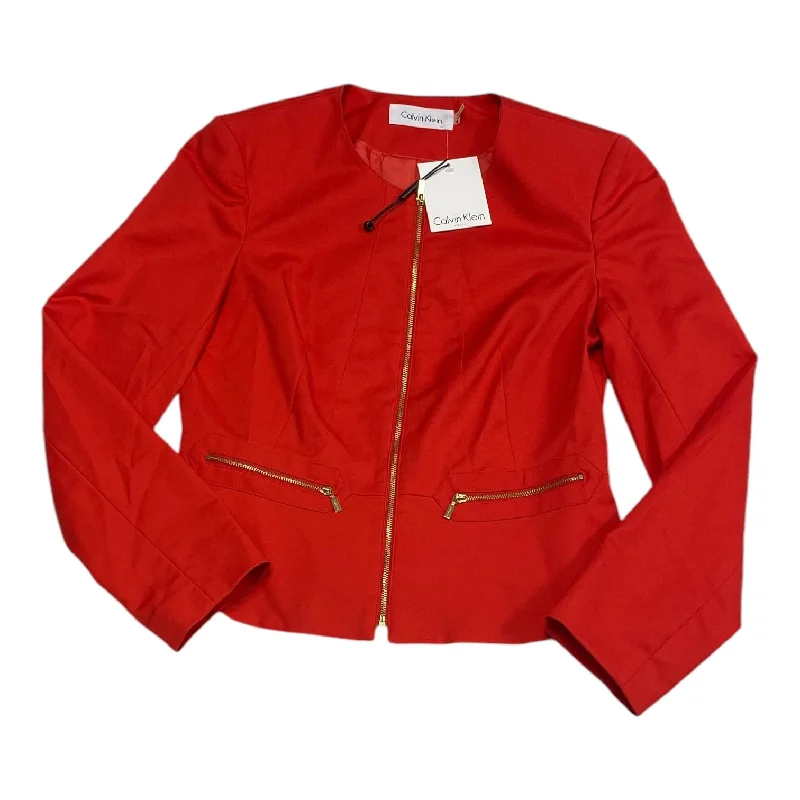 women's coats for petite womenBlazer By Calvin Klein In Red, Size: 4