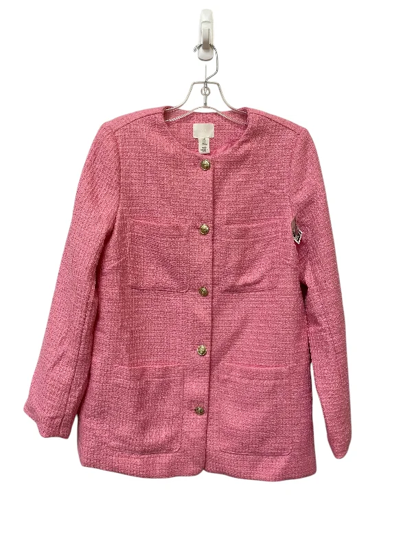 women's coats with asymmetrical hemsBlazer By H&m In Pink, Size: S