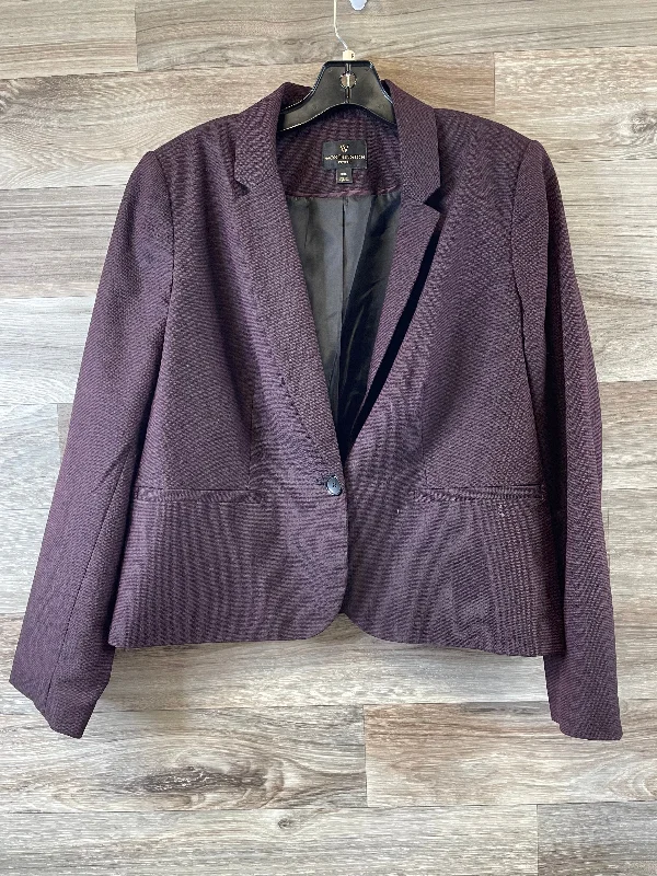 women's coats with belted waistsBlazer By Worthington In Purple, Size: Xlp