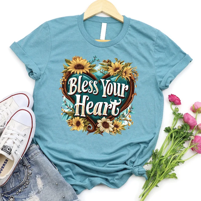 women's tops for fashion-conscious professionalsBless Your Heart Tee