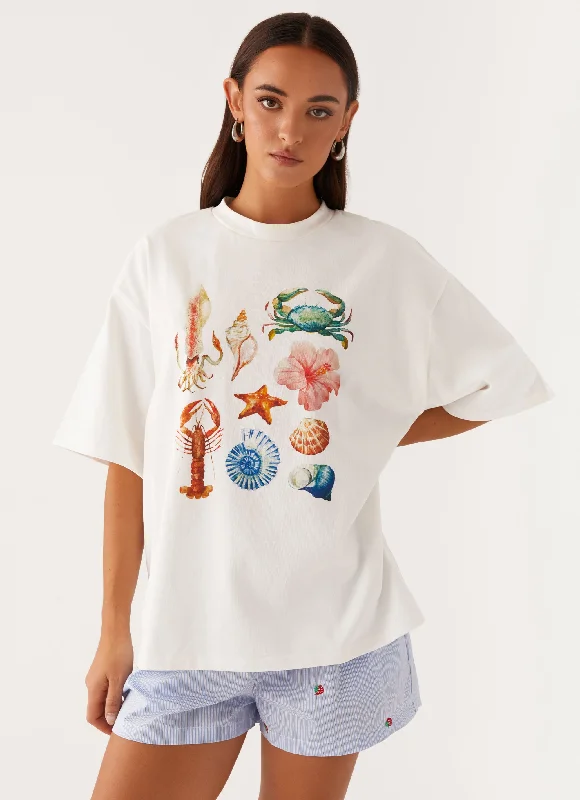 women's tops for maximalist fashion loversBorn to Have Fun Oversized Tee - White